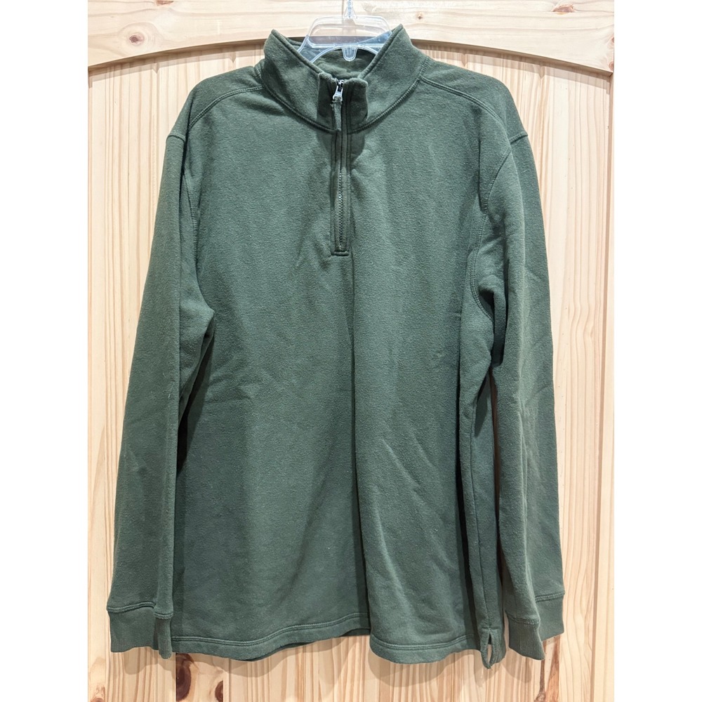 Mountain Club Mens Olive Green Quarter Zip Fleece Pullover RN83394 XL